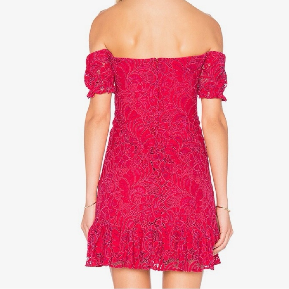Devlin fuchsia Cecily lace mini dress